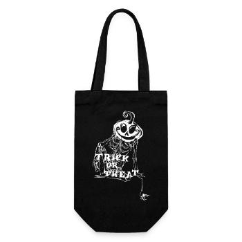 Halloween Trick or Treat Comic Pumpkin Skeleton - Gift Bag for Bottles - black - Front
