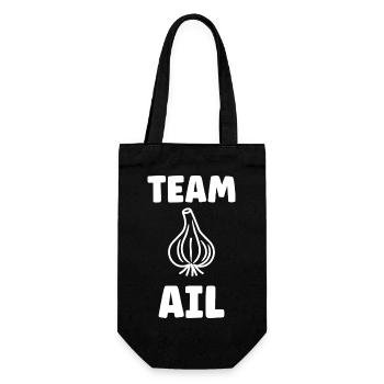 Team AI Knoblauch-Emblem - Geschenkbeutel für Flaschen - Schwarz - Vorne