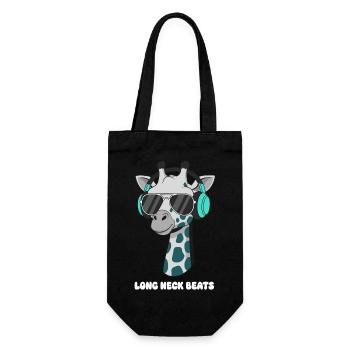 Giraffe DJ with headphones - Gift Bag for Bottles - black - Front