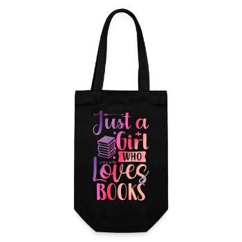 Just a girl who loves books - Gift Bag for Bottles - black - Front