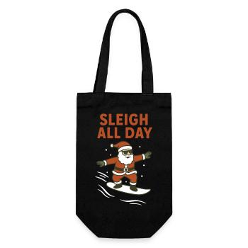 Schlitten-Alltags-Weihnachtsspaß - Geschenkbeutel für Flaschen - Schwarz - Vorne