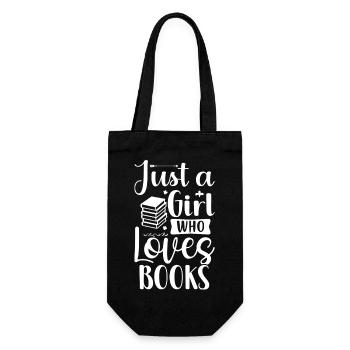 Just a girl who loves books - Gift Bag for Bottles - black - Front