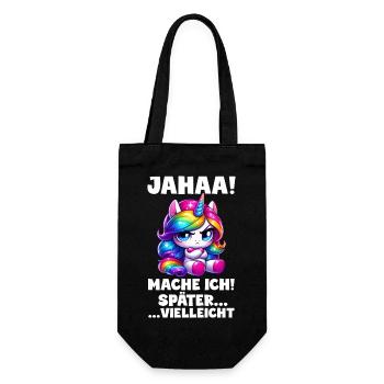 yes, maybe I'll make unicorn lovers later - Gift Bag for Bottles - black - Front