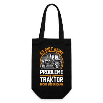 Trecker Landwirt Bauer Traktorfahrer Traktor - Geschenkbeutel für Flaschen - Schwarz - Vorne