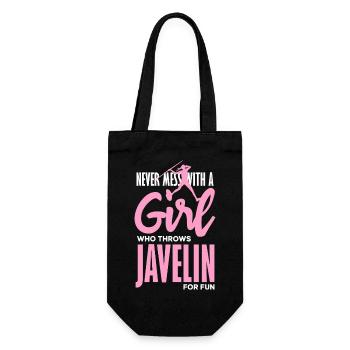 Javelin thrower with fun statement - Gift Bag for Bottles - black - Front