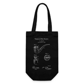 Plan de brevet pour pipe vintage - Sac à bouteille - noir - Devant