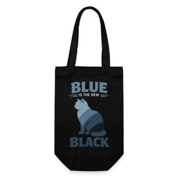BKH Blue: Minimalist "Blue is the new Black" - Geschenkbeutel für Flaschen - Schwarz - Vorne