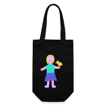 Smiling Girl Chick Chicken - Gift Bag for Bottles - black - Front