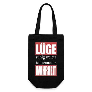 Truth vs. Lies in Red Block Design - Gift Bag for Bottles - black - Front