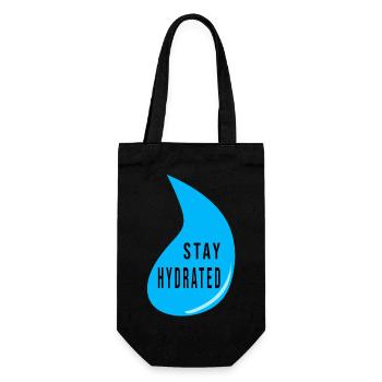 Conception de gouttes d’eau Stay Hydrate – Devis de fitness - Sac à bouteille - noir - Devant