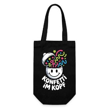 Konfetti Im Kopf Karneval Fasching Alaaf Kostüm - Geschenkbeutel für Flaschen - Schwarz - Vorne