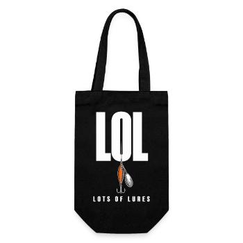 LOL Beaucoup de leurres, motif drôle de pêcheur pour - Sac à bouteille - noir - Devant
