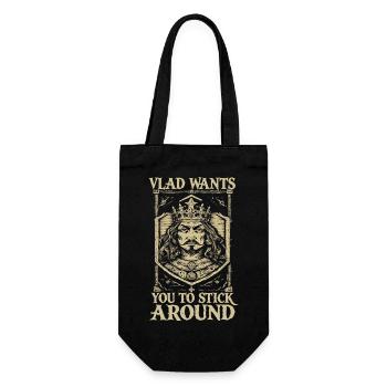 Vlad, veux-tu rester ? Graphisme du roi ? - Sac à bouteille - noir - Devant