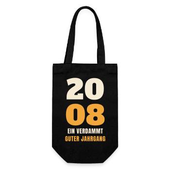 2008 Ein verdammt guter Jahrgang 18. Geburtstag - Geschenkbeutel für Flaschen - Schwarz - Vorne