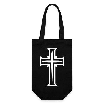 Christen Kreuz - Geschenkbeutel für Flaschen - Schwarz - Vorne