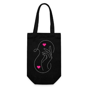 Tender Love: Hands & Hearts Design - Gift Bag for Bottles - black - Front