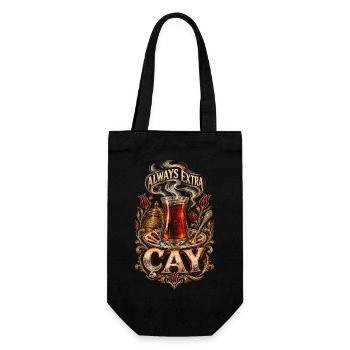 Türkei Türkin Türke Türkiye Always Extra Cay - Geschenkbeutel für Flaschen - Schwarz - Vorne