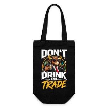 Don't drink and trade - Geschenkbeutel für Flaschen - Schwarz - Vorne