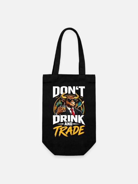 Don't drink and trade - Geschenkbeutel für Flaschen - Schwarz