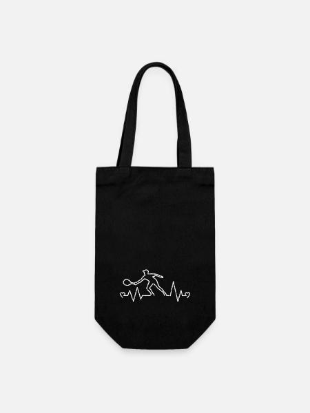 rythme cardiaque joueur de tennis coeurs design - Sac à bouteille - noir