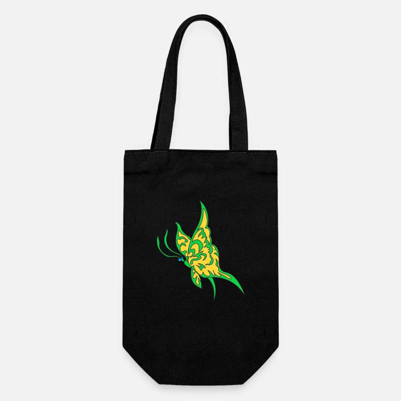 Or vert papillon de nuit - Sac à bouteille - noir