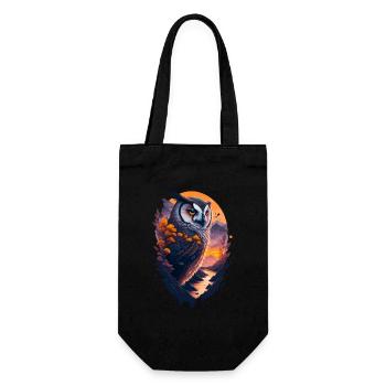 Beau hibou - Sac à bouteille - noir - Devant