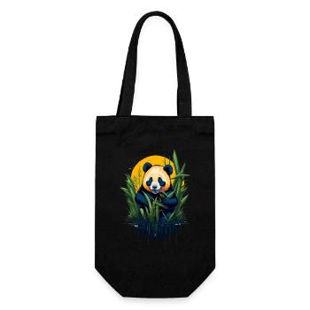 Cute panda bear - Gift Bag for Bottles - black - Front