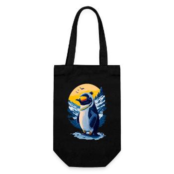 Pingouin mignon - Sac à bouteille - noir - Devant