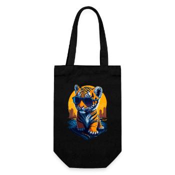 Mignon bébé tigre - Sac à bouteille - noir - Devant
