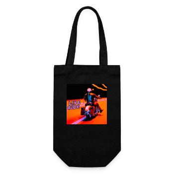 Rider and motorcycle rear view - modern outline - Gift Bag for Bottles - black - Front