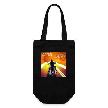 Rider and motorcycle rear view - modern outline - Gift Bag for Bottles - black - Front