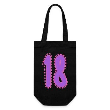 18. 18 JAHRE ALT. 18. JAHRESTAG. 18. GEBURTSTAG. - Geschenkbeutel für Flaschen - Schwarz - Vorne