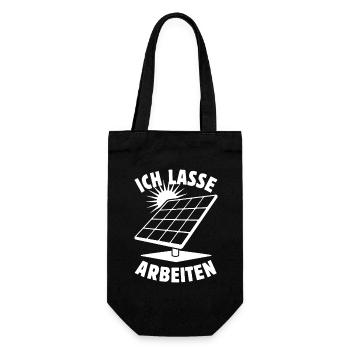 Ich lasse arbeiten - Photovoltaik - Solarenergie - Geschenkbeutel für Flaschen - Schwarz - Vorne