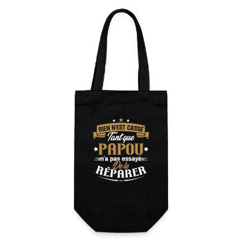 Rien n'est cassé tant que papou le réparer cadeau - Sac à bouteille - noir - Devant