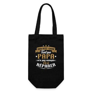 Rien n'est cassé tant que papa le réparer cadeau - Sac à bouteille - noir - Devant