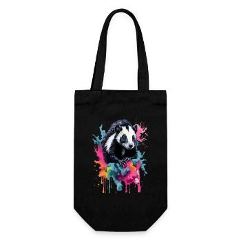 Skunk Cool Niedlich Stinkt Buntes Design - Geschenkbeutel für Flaschen - Schwarz - Vorne