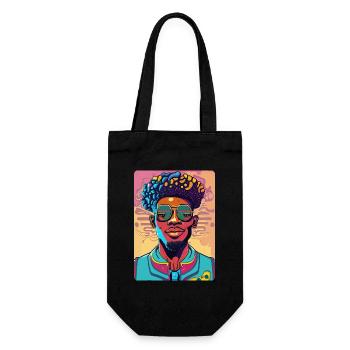 Cool Afro Man with Glasses - Gift Bag for Bottles - black - Front