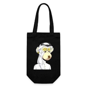 Ape with gold glasses - Gift Bag for Bottles - black - Front