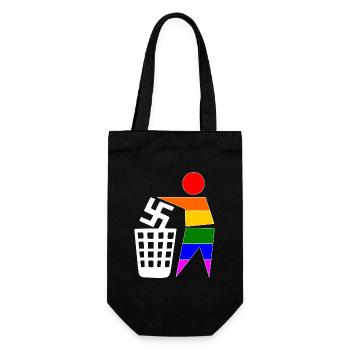 halte deine umwelt sauber - gegen rechts - Geschenkbeutel für Flaschen - Schwarz - Vorne