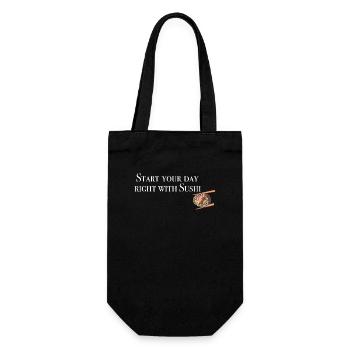 Start with Sushi - Geschenkbeutel für Flaschen - Schwarz - Vorne