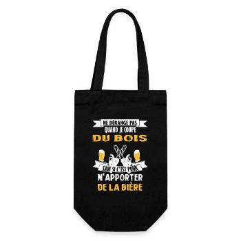 t-shirt amateur de bois bûcheron humoristique - Sac à bouteille - noir - Devant