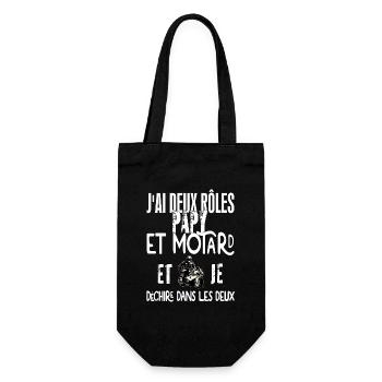 J'ai deux rôles papy et motard t-shirt grand-père - Sac à bouteille - noir - Devant
