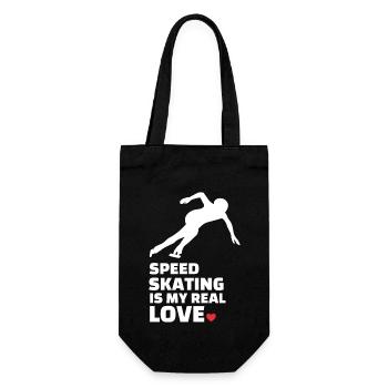 I love speed skating - Gift Bag for Bottles - black - Front