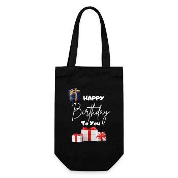 Happy Birthday to you-with gifts - Gift Bag for Bottles - black - Front
