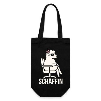 Chef Chefin Schaf Geschenk Schäfin Spruch - Geschenkbeutel für Flaschen - Schwarz - Vorne