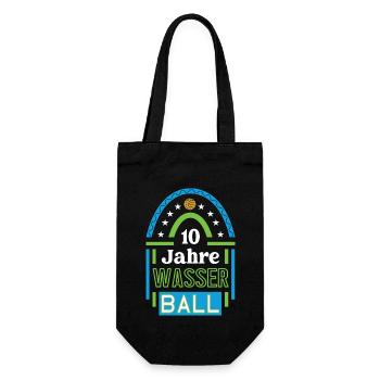 Wasserball Jubiläum 10 Jahre Trainer Spieler Jubi - Geschenkbeutel für Flaschen - Schwarz - Vorne