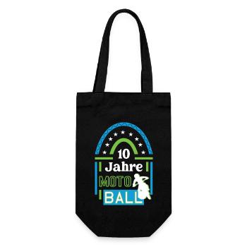 Motoball Jubiläum 10 Jahre Trainer Spieler Jubi - Geschenkbeutel für Flaschen - Schwarz - Vorne