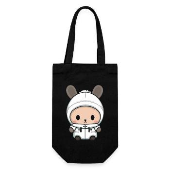 Lapin Hiver Bande Dessinée Mignon - Sac à bouteille - noir - Devant