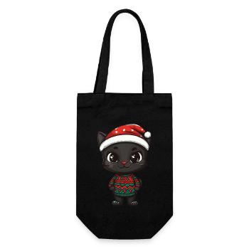 Panther Weihnachten - Geschenkbeutel für Flaschen - Schwarz - Vorne
