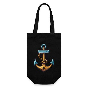 Anker Symbol Hafen - Geschenkbeutel für Flaschen - Schwarz - Vorne